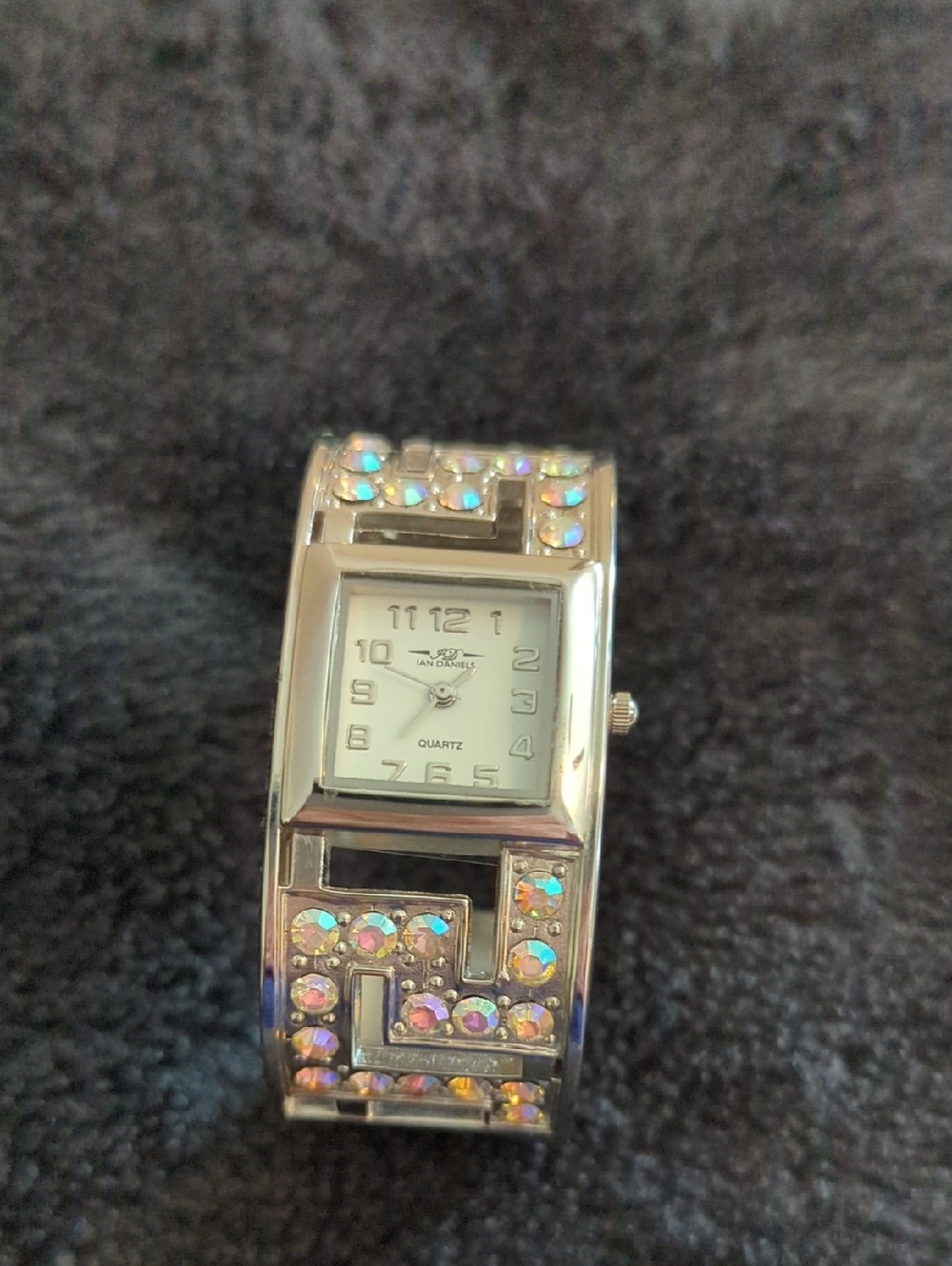 Silver Crystal-Accented Bangle Watch New SALE